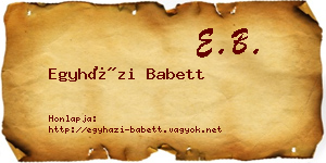 Egyházi Babett névjegykártya